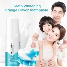 60ml Toothpaste Teeth Whitening Foam Deep Cleaning Teeth Fresh Breath Oral Hygiene Tooth Cleaner Oral Dental Care Orange Flavor