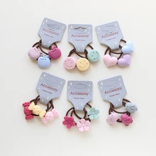 3Pcs/lot Fashion Headband Flower Animal Bow Cartoon Children Pink Hair Accessories Elastic Bands Baby Girl Gift Hairband
