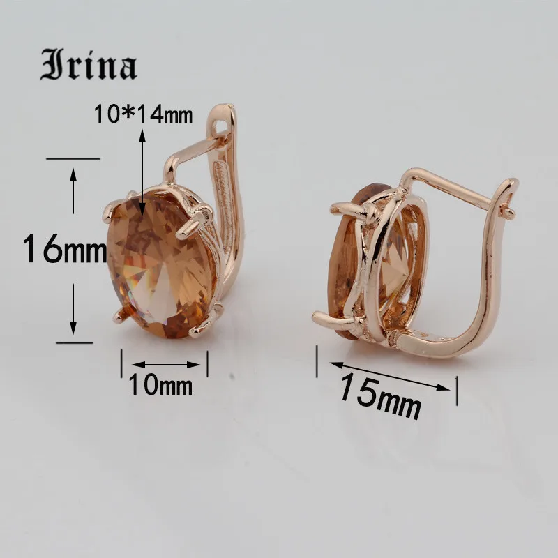 Irina, новинка, эллипс, 8 цветов, висячие серьги, женская мода, Благородные Свадебные украшения, 585, розовое золото, циркон, висячие серьги для девушек