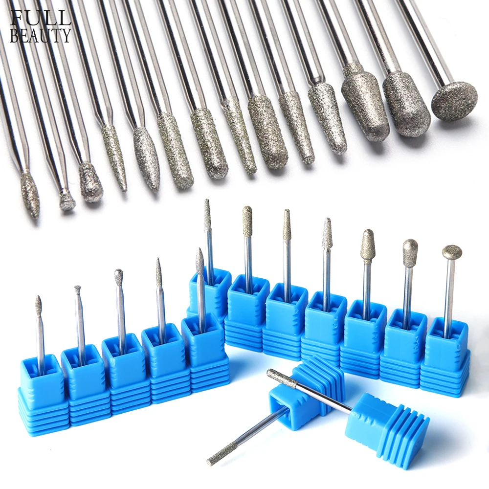 

14 Type Diamond Nail Drill Bit Set Machine Accessories Rotate Burr Nail Files Milling Cutters For Manicure Pedicure CHJG18-31-1