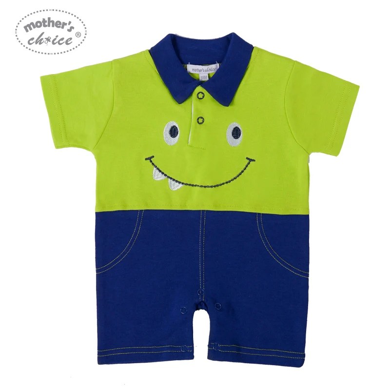 

Mother's Choice Baby Short Summer Rompers Cotton Newborn Boys Girls Clothes Toddler Overall Spliced Kids Clothing Smile Printed