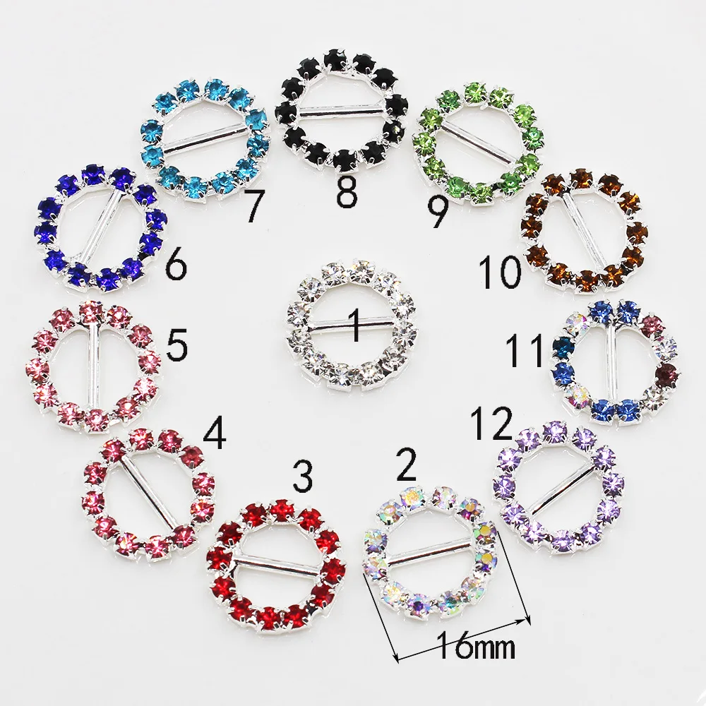 

16mm 10Pcs/Set Variety color Crystal Rhinestone buttons Craft decorative Button Diy wedding Embellishment buckle