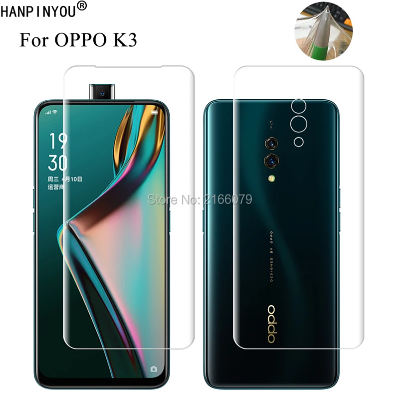 

For Oppo K3 6.5" Soft TPU Front Back Full Cover Screen Protector Transparent Protective Film + Tools (Not Tempered Glass)