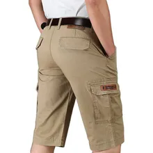 Летние брюки-карго Шорты мульти карман Для мужчин Повседневное Короткие хлопковые прямые Свободные мешковатые доска Шорты мужской одежды шаровары короткие большой Размеры
