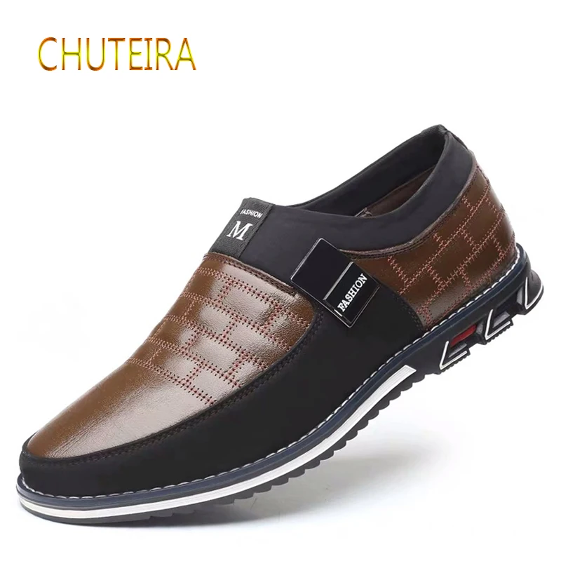 Мужская повседневная обувь из CHUTEIRA кожи; брендовые лоферы; Повседневная Деловая дышащая элегантная мужская обувь; лоферы; размеры XL 38-46