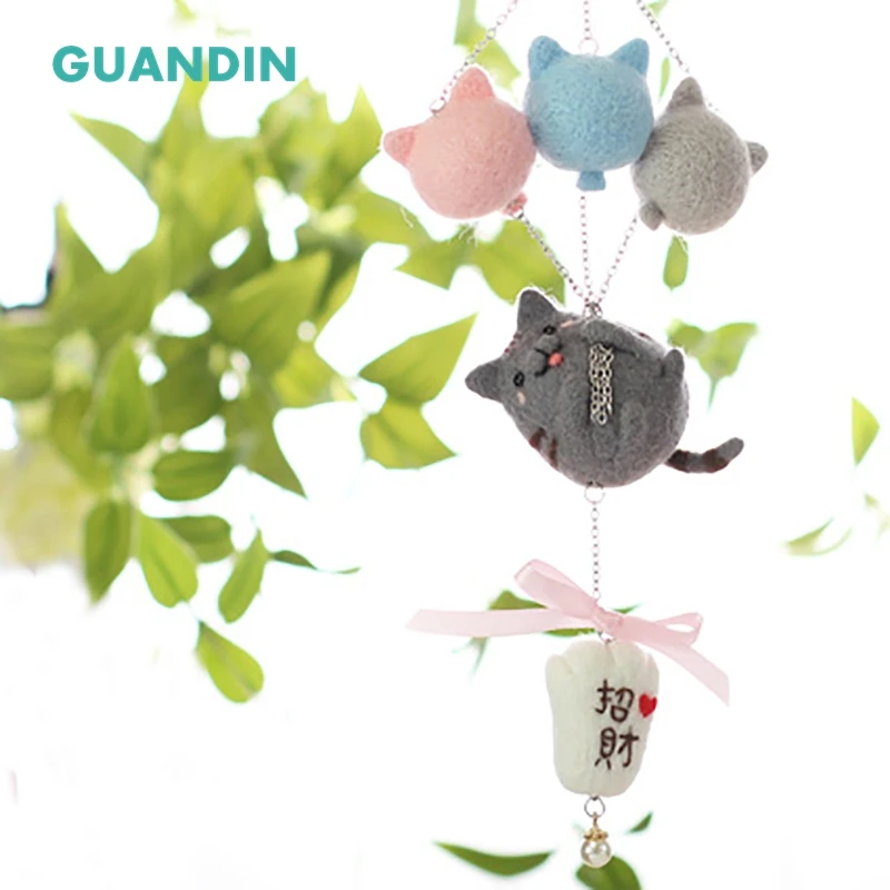 GuanDin 1 шт./упак. необработанный серый Кот Шерсть Войлок Сделай Сам протыкать