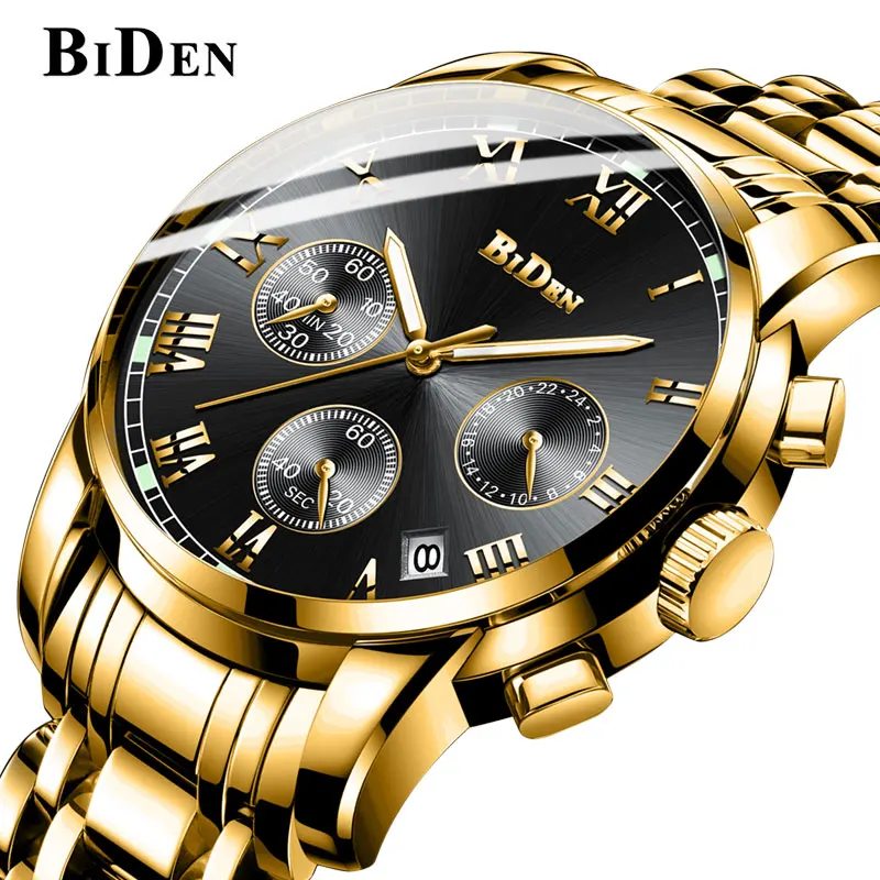 BIDEN Brand Chronograph Date Mens font b Watches b font Multifunctional font b watch b font