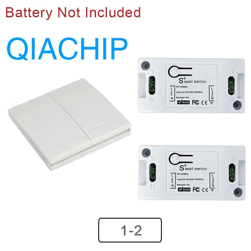 

433Mhz Wireless Remote Control Switch AC 110V 220V RF Receiver Lamp Light LED Switches Corridor Room Wall Panel Switch