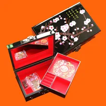 Китайский Pingyao ручной светильник лаковые Китай лаковые ювелирные изделия коробка чехол для хранения традиционные деревянные ремесла свадебные украшения