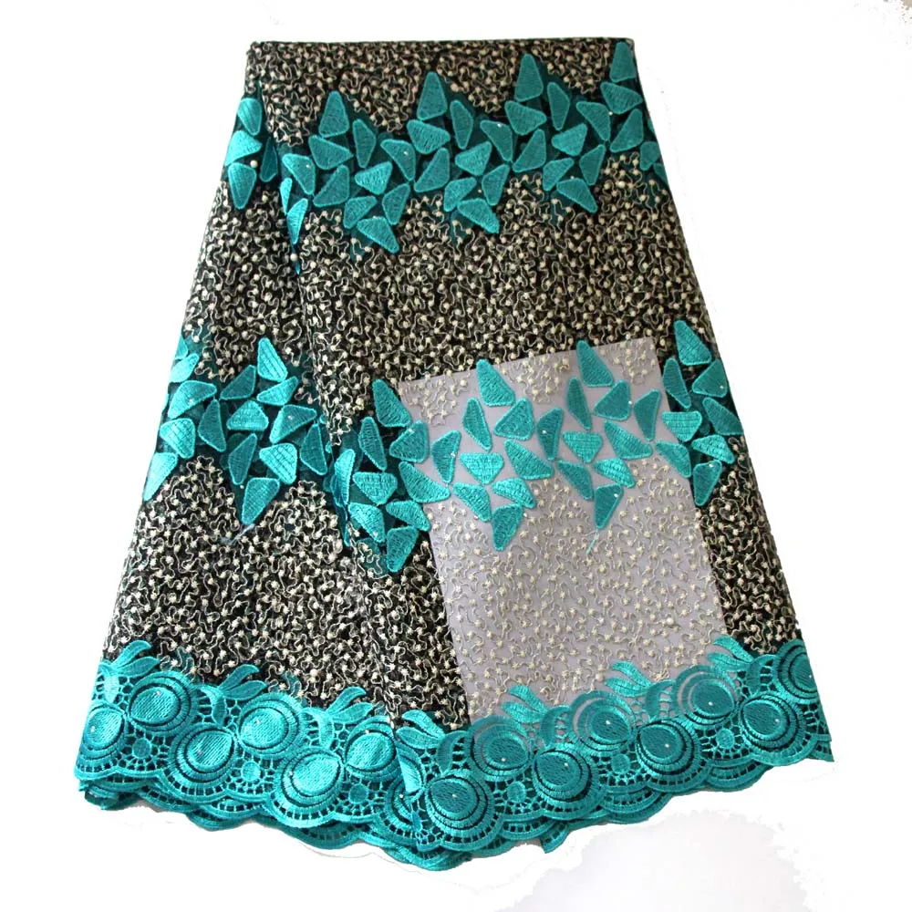 teal green tulle lace fabric