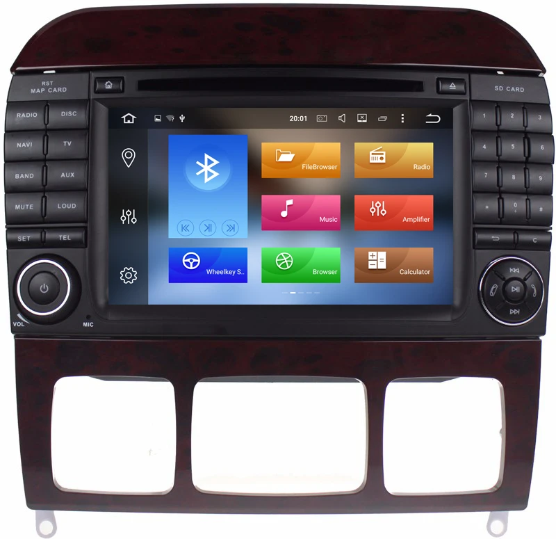 Top IPS 7" Android 8.0 4G RAM Radio GPS Car DVD Player for Mercedes Benz S-Class W220 S280 S320 S350 S400 S430 S500 1998-2004 2005 3