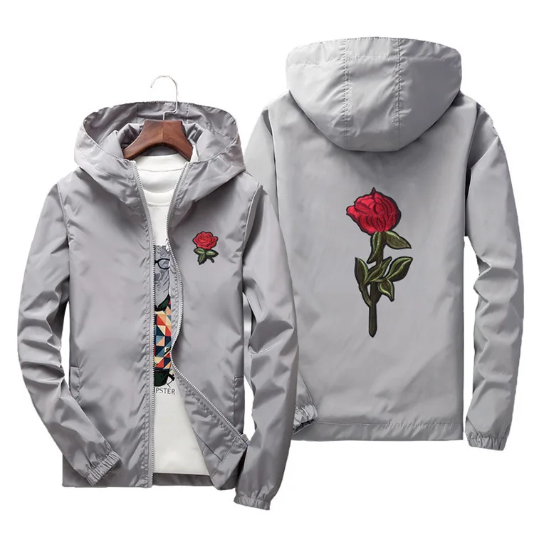 ZQLZ размера плюс 7xl ветровка бомбер белая Базовая куртка для женщин куртка с капюшоном пальто вышивка Цветочная Роза Повседневная Верхняя одежда