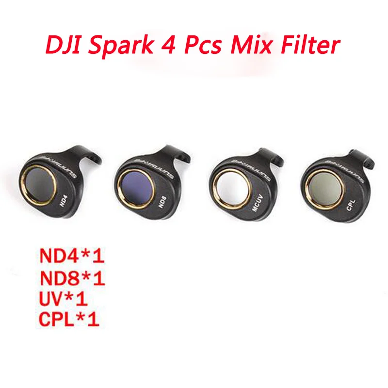 

4Pcs MCUV/CPL/ND4/8 Lens Filter Kit For DJI Spark Filter lens For DJI Spark Snap on Filters Set for DJI SPARK Accessories