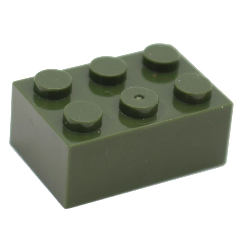 Moc креативный Кирпич 2x3 3002 Сделай Сам основы, Обучающие строительные блоки, комплекты деталей, совместимые сборные частицы, игрушки для детей - Цвет: Army green