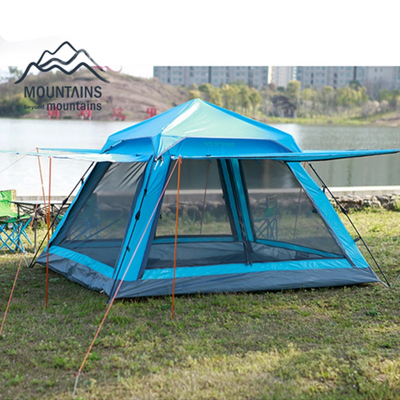 

Outdoor 3-4 person Automatic Waterproof Windproof Anti- Mosquito Double Layer Breathable Camping Beach Family Travel Tent