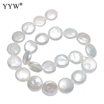 

16-18mm White Cultured Oval Freshwater Pearl Beads Punch Loose Bead For DIY Women Elegant Necklace Bracelet Jewelry Making 15.3"