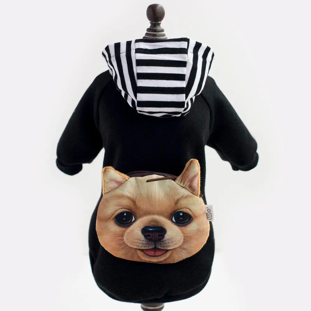 Дизайн, зимняя одежда плюшевый Пудель свитер с круглым вырезом и с принтом «Собака», жилет с карманами Одежда для питомцев, собачий пальто с мотивы из мультфильма EY11