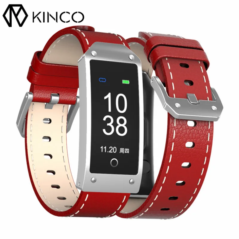 

KINCO Waterproof Heart Rate Blood Pressure Monitor Smart Bracelet Exercise Plan Bluetooth Pedometer Wristband for IOS/Android
