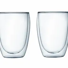 Прозрачная стеклянная кофейная кружка, двухслойная Изолированная стеклянная кружка, прозрачная, 12 унций каждая(упаковка из 2