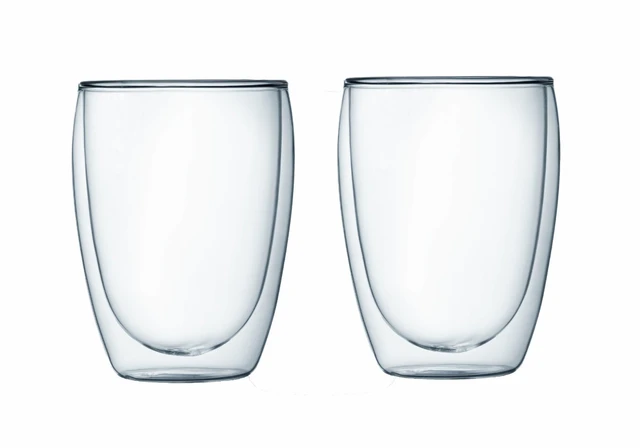 Double-Wall Insulated Glass Mugs (2)