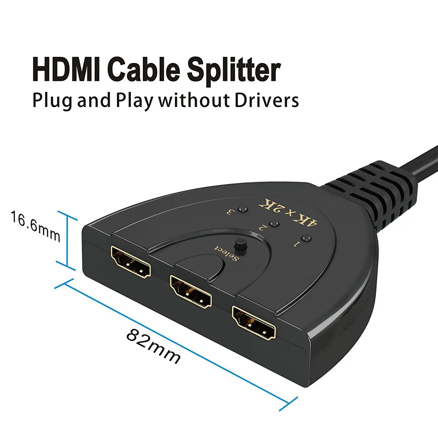 HDMI коммутатор 4 К, 3-Порты и разъёмы HDMI сплиттер HDMI переключатель Sup Порты и разъёмы s 4 К/полный HD1080p/3D с высоким Скорость помощью