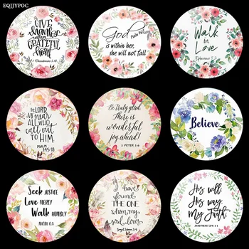 

God Letters Flowers Fridge Magnet Maker Quotes 30 MM Glass Dome Magnetic Refrigerator Stickers Note Holder Christian Home Decor