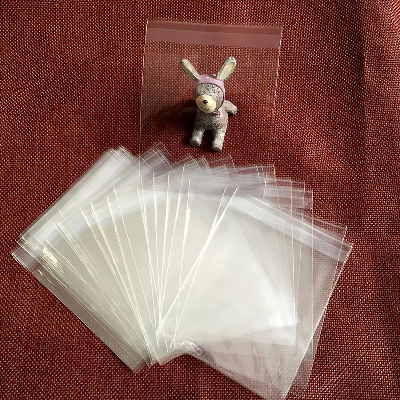 100pcs/lot, 5 size clear plastic bags samll cookie packaging bags