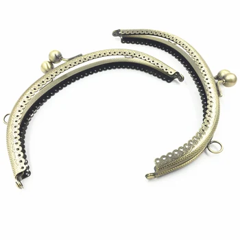 

Kiss Clasps Clutch Lock Handbag Bag Purse Handle Bronze Tone Flower Lace Arch Metal Frame DIY Accessories 16x9cm 1Pc