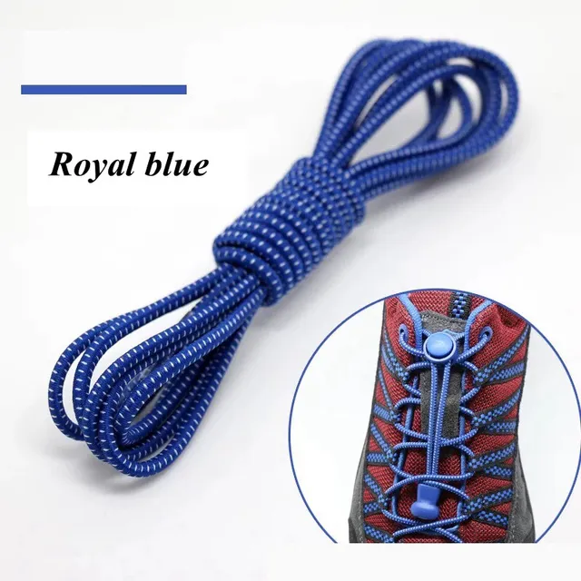1 Pair Sports Elastic ShoeLaces No tie Shoe Laces Kids Adult Lazy Locking laces Shoe accessories lacets elastique chaussure Royal blue
