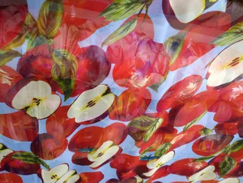 

Telas New apple print French Lace Chiffon Fabric For Sewing Woven Material For Curtain Textile Tulle Dress 100% Silk Fabric