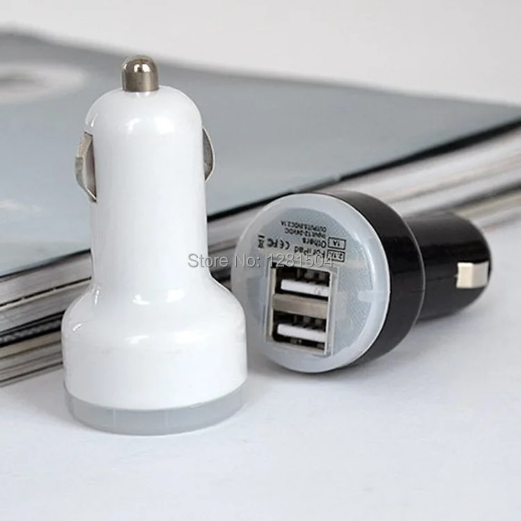 Dual USB Автомобильное Зарядное устройство Мини Пуля двойной USB 2-Порты и разъёмы автомобиля Зарядное устройство адаптер для iphone 7 6 plus 5s/4/ ipad 100 шт/много