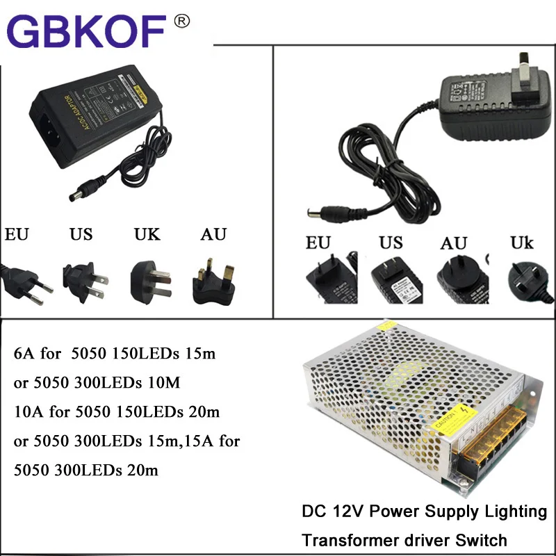 SMD5050 15 м 10 м 5 м RGB светодиодный светильник 60 светодиодный s/M DC 12 В лента Диодная Гибкая Водонепроницаемая WiFi контроллер адаптер питания набор