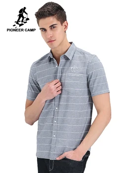 

Pioneer Camp new style short shirt men brand clothing fashion striped shirt male top quality 100% cotton casual shirt ADC701121
