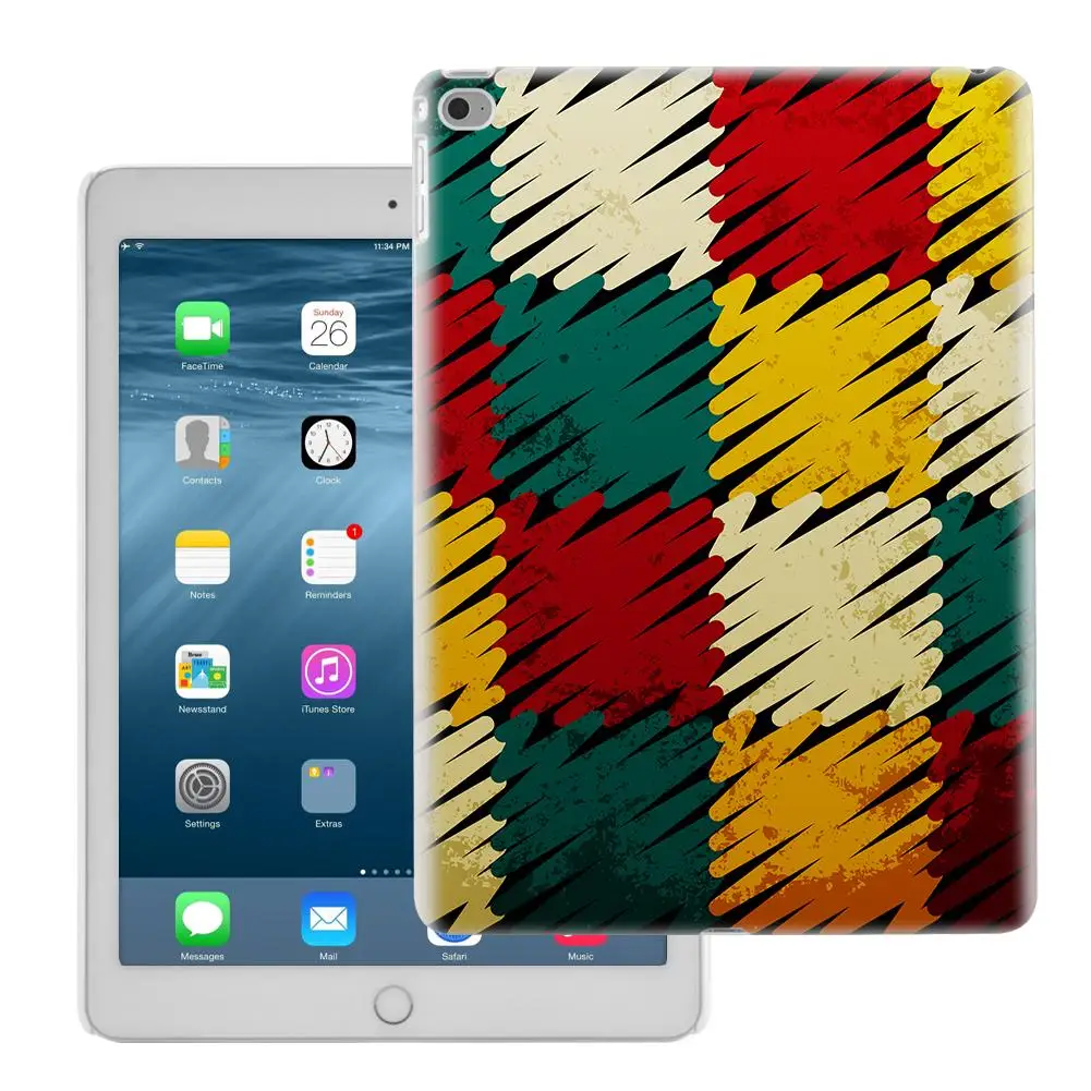 Download 1pc Abstract Color Blocking Grid Printed Protective Cover for iPad Air 2 Mini 2 4 -in Tablets ...