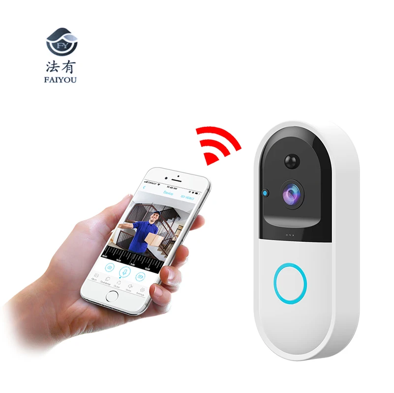 

Wireless WIFI Remote Monitoring Doorbell 6 Months Long Working Time PIR Motion Detection Send Alarm Message 170 Angle Degree
