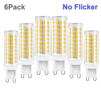 

G9 Led Lamp 8W Bi Pin Bulb No Flicker AC85-265V LED Replacement for g9 70W Halogen Equivalent 3000K 4000K 6000K Color-6Pack