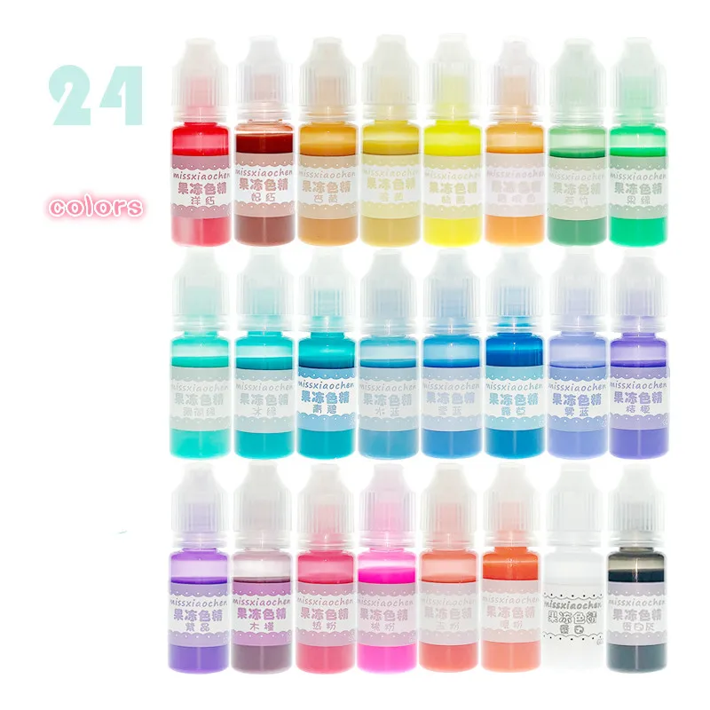

diy crystal drops of gel uv resin adhesive translucent color pure 24 color jelly imitation protein