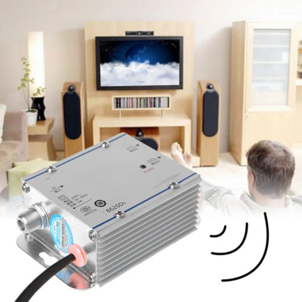 20DB Cable TV ANTENNA Booster Signal Amplifier Splitters HDTV AMP Home US
