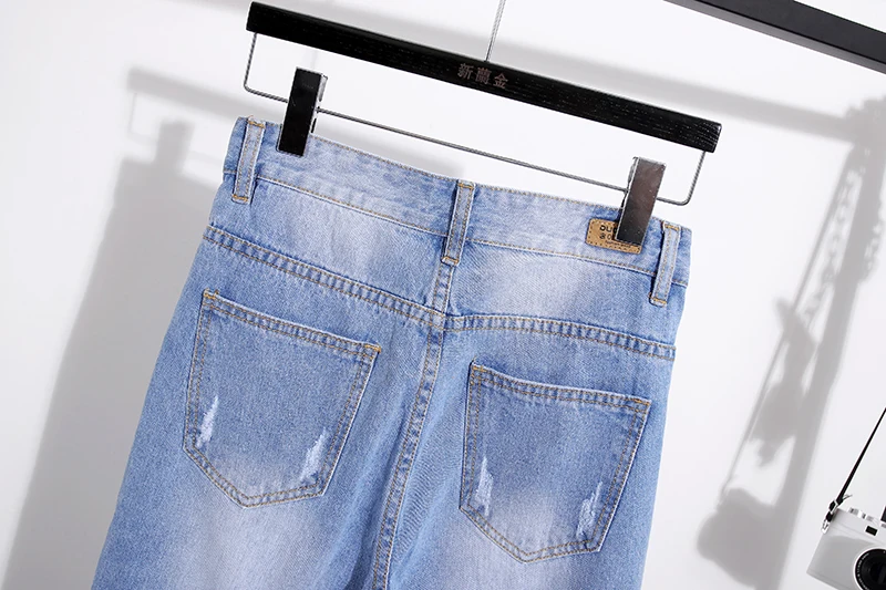 Ripped Jeans for Woman High Waist Plus Size Boyfriend Jeans For Women Blue Denim Mom Jeans Femme Pants Feminino Trousers