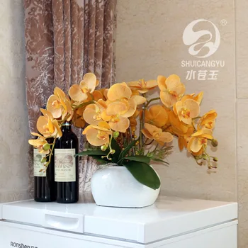 

SHUICANGYU Nordic Style Artificial Flowers Living Room Decor Home Ornament Fake Butterfly Flowers Furnishing Flower Vase Sets