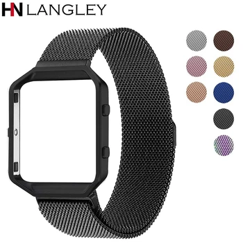 

Seven Color Frame Housing+Milanese Loop Stainless Steel Accessory Band Bracelet for Fitbit Blaze Smart Fitness Watch Case
