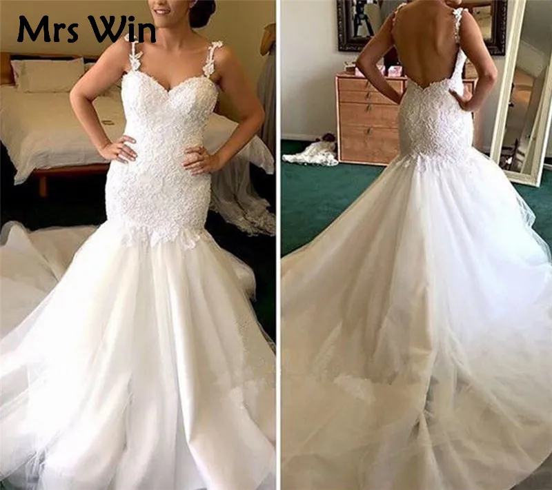 Новейшее кружевное свадебное платье Русалочки vestido de novia sirena фатиновое Милое