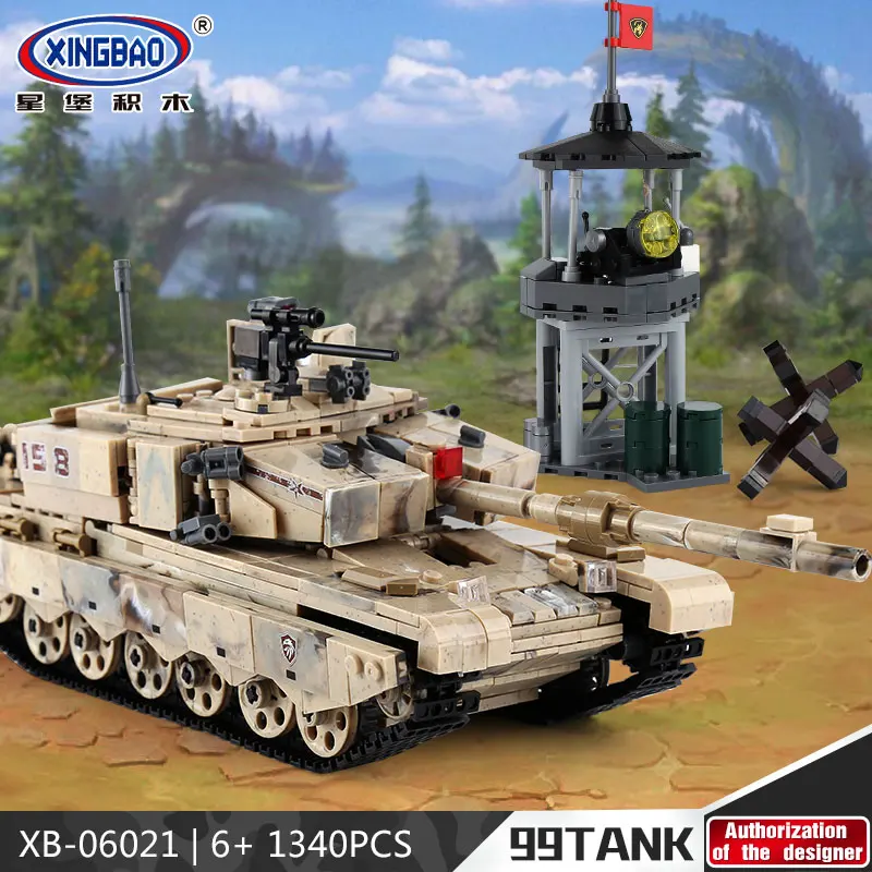 

XINGBAO 06021 the 99 Military Tank Set Building Blocks Bricks Compatible Legoinglys Army WW2 soldier weapon Model Toys Boy Gifts