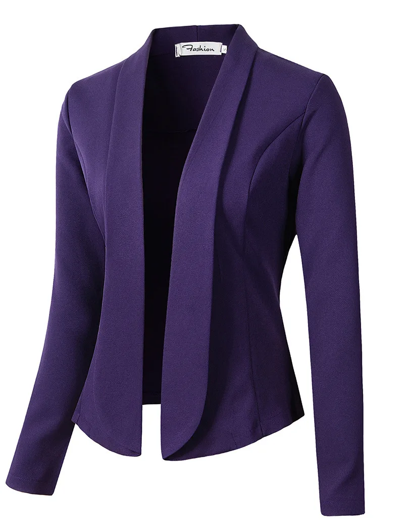 ZOGAA 2019 демисезонный для женщин Пиджаки для дамы повседневное работы офисный Блейзер костюм женский тонкий ни кнопки бизнес женск