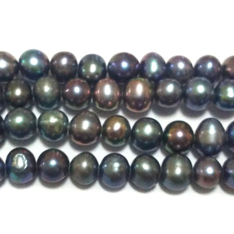 

16 дюймов, 6-7 мм, черный натуральный пресноводный жемчуг в форме картофеля, свободная нить