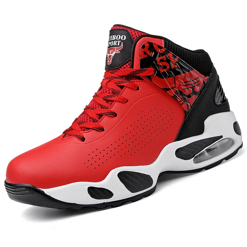 عالية أعلى وسادة الهواء رياضية الرجال لكرة السلة الهواء الرياضة تنفس رياضية baloncesto الكاحل المشي التدريب الحمراء عالية أعلى وسادة الهواء رياضية الرجال لكرة السلة الهواء الرياضة تنفس رياضية baloncesto الكاحل المشي التدريب الحمراء