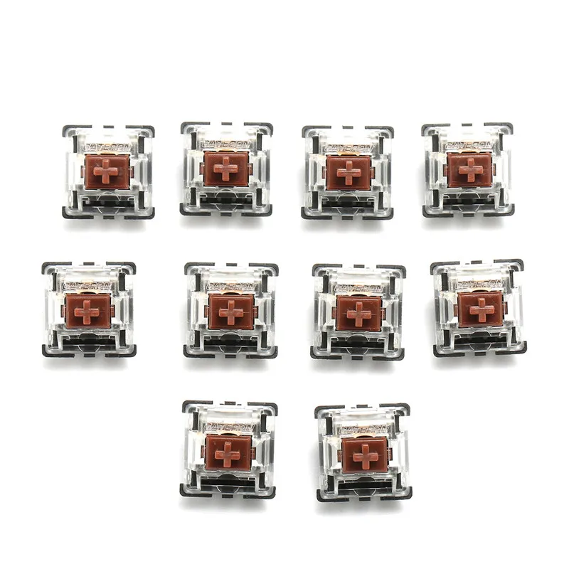 

10Pcs Mechanical Keyboard Switch for Cherry MX Switch 3 Pin KeyCaps Brown Switch Keyboard Replacement PCB Sampler Tester Kit