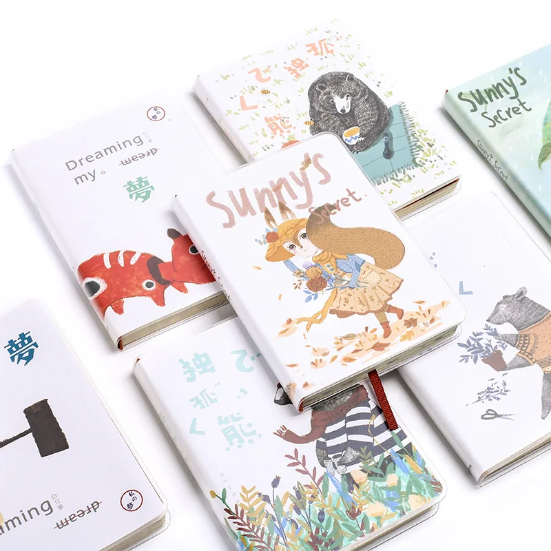 

1pcs plastic cover color page hand book creative notebooks stationery manual large cover paper clean book calendar