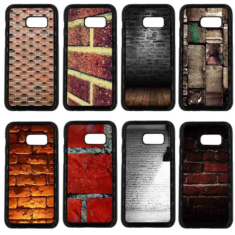

Cell Phone Cases Protect for Samsung Galaxy A3 A5 A7 A8 2015 2016 2017 2018 Note 8 5 3 2 Shell Brick Pattern Black Hard PC Cover