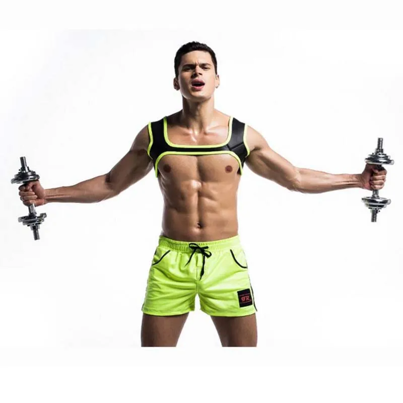 

Mens Gym Bodybuilding Tank Tops Dumbbells Rubber Elasticity Sports Fitness Corset Men's Chest Vest Tops And Shorts